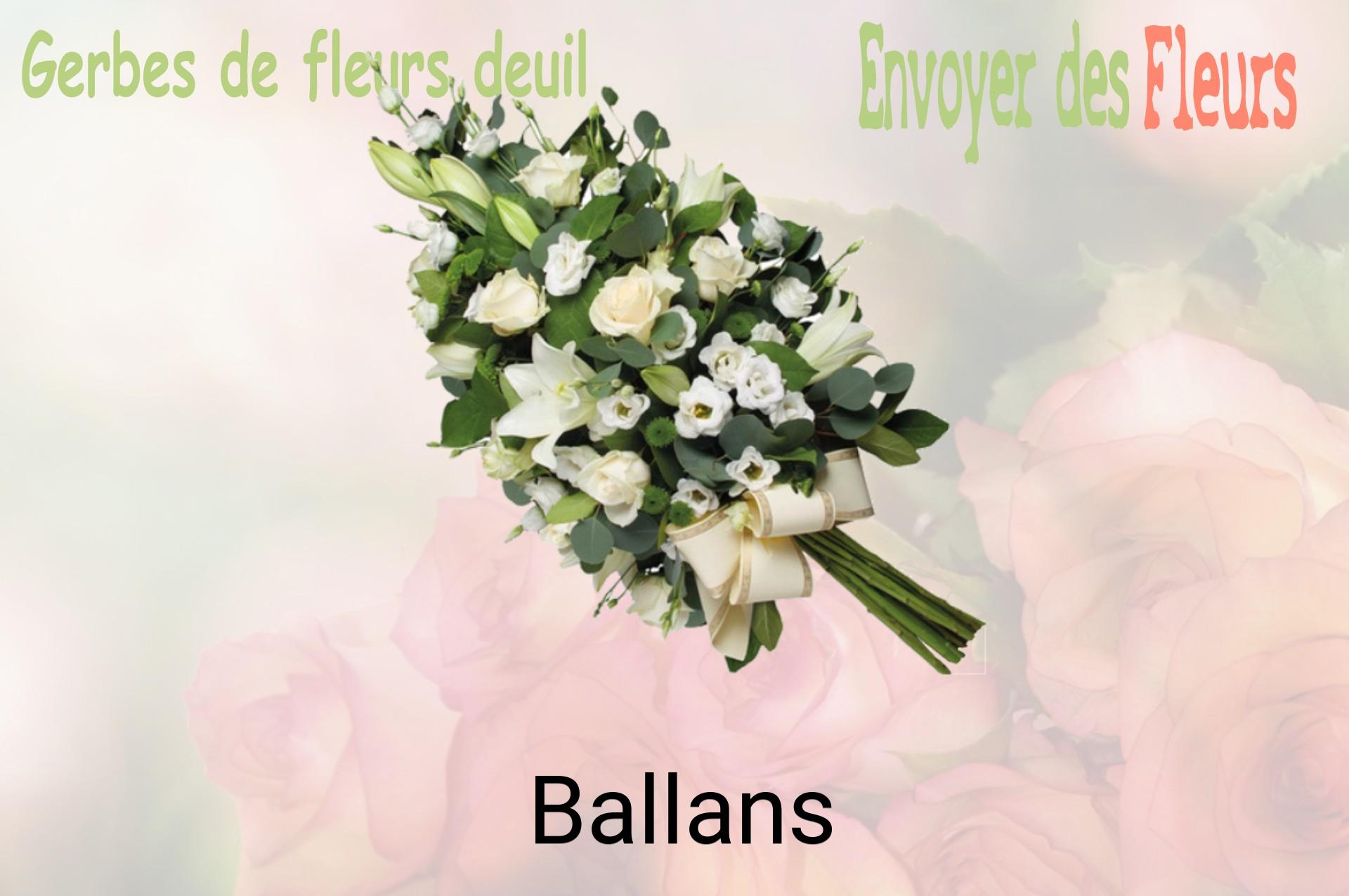 Gerbe de fleurs de deuil livrée à Ballans